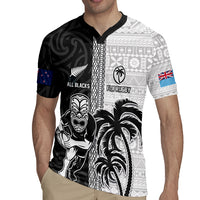 Custom Fiji and New Zealand Rugby Rugby Jersey Tapa Mix Maori Pattern LT03 - Polynesian Pride