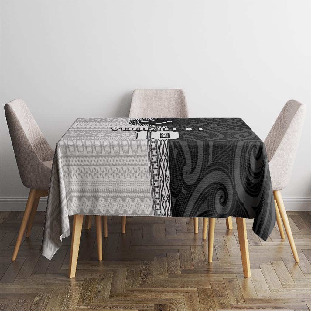 Custom Fiji and New Zealand Rugby Tablecloth Tapa Mix Maori Pattern LT03 - Polynesian Pride