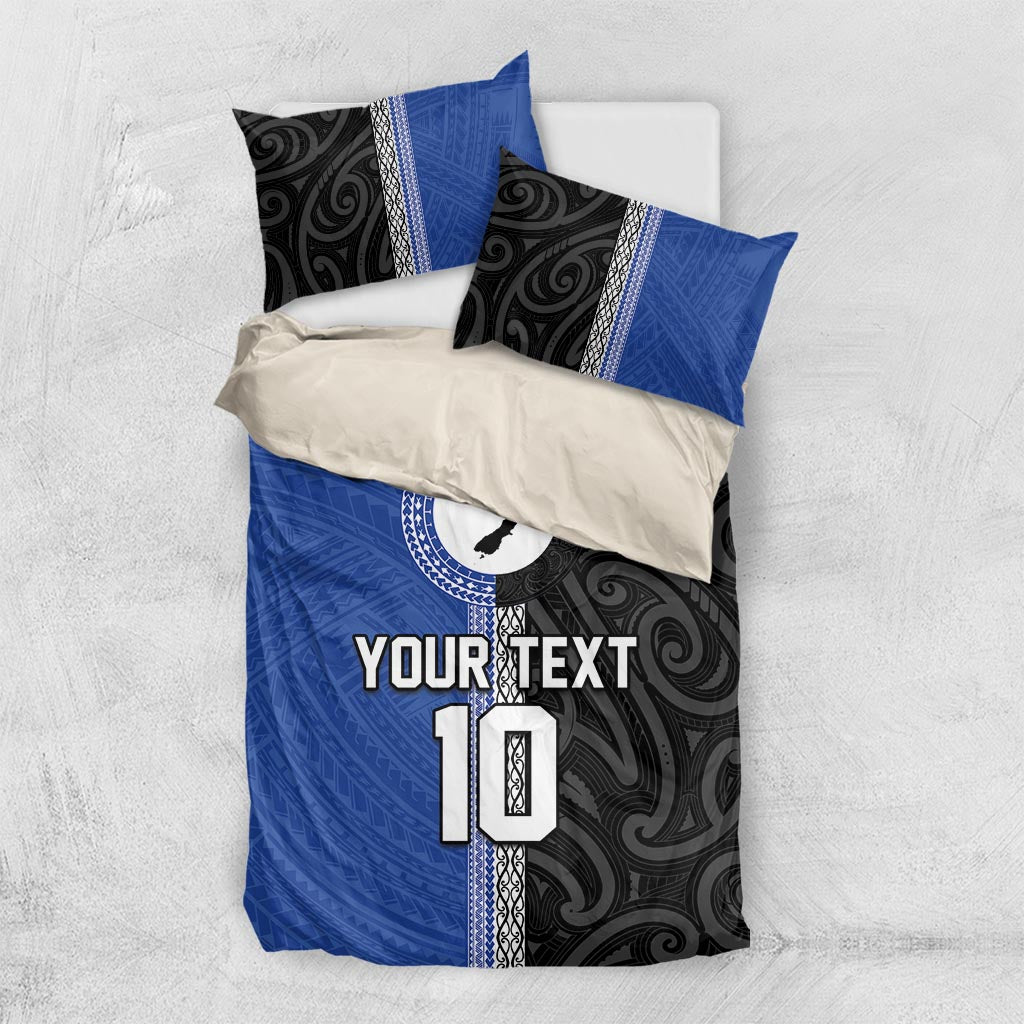 Custom Samoa and New Zealand Rugby Bedding Set Teuila Samoan and Maori Warrior LT03 US Twin 172cm x 218cm Black - Polynesian Pride