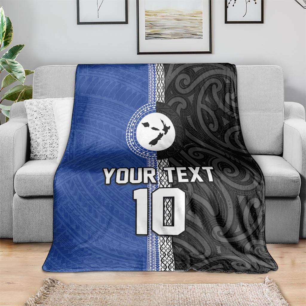 Custom Samoa and New Zealand Rugby Blanket Teuila Samoan and Maori Warrior LT03 - Polynesian Pride