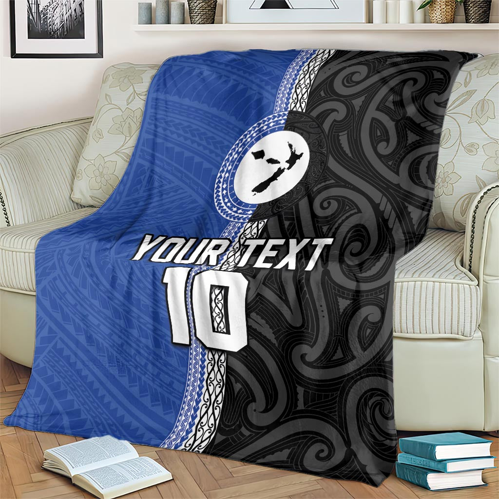 Custom Samoa and New Zealand Rugby Blanket Teuila Samoan and Maori Warrior LT03 - Polynesian Pride