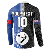 Custom Samoa and New Zealand Rugby Button Sweatshirt Teuila Samoan and Maori Warrior LT03 - Polynesian Pride