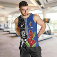 Custom Samoa and New Zealand Rugby Men Tank Top Teuila Samoan and Maori Warrior LT03 Black - Polynesian Pride