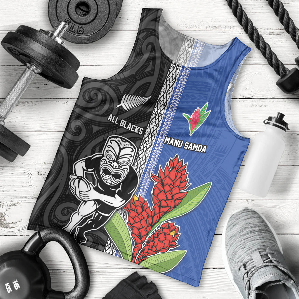 Custom Samoa and New Zealand Rugby Men Tank Top Teuila Samoan and Maori Warrior LT03 - Polynesian Pride