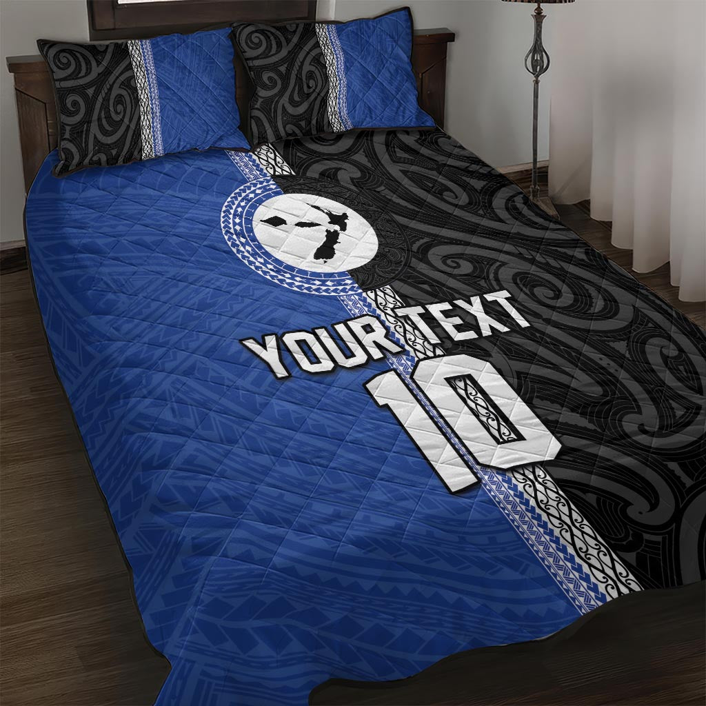 Custom Samoa and New Zealand Rugby Quilt Bed Set Teuila Samoan and Maori Warrior