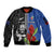 Custom Samoa and New Zealand Rugby Sleeve Zip Bomber Jacket Teuila Samoan and Maori Warrior