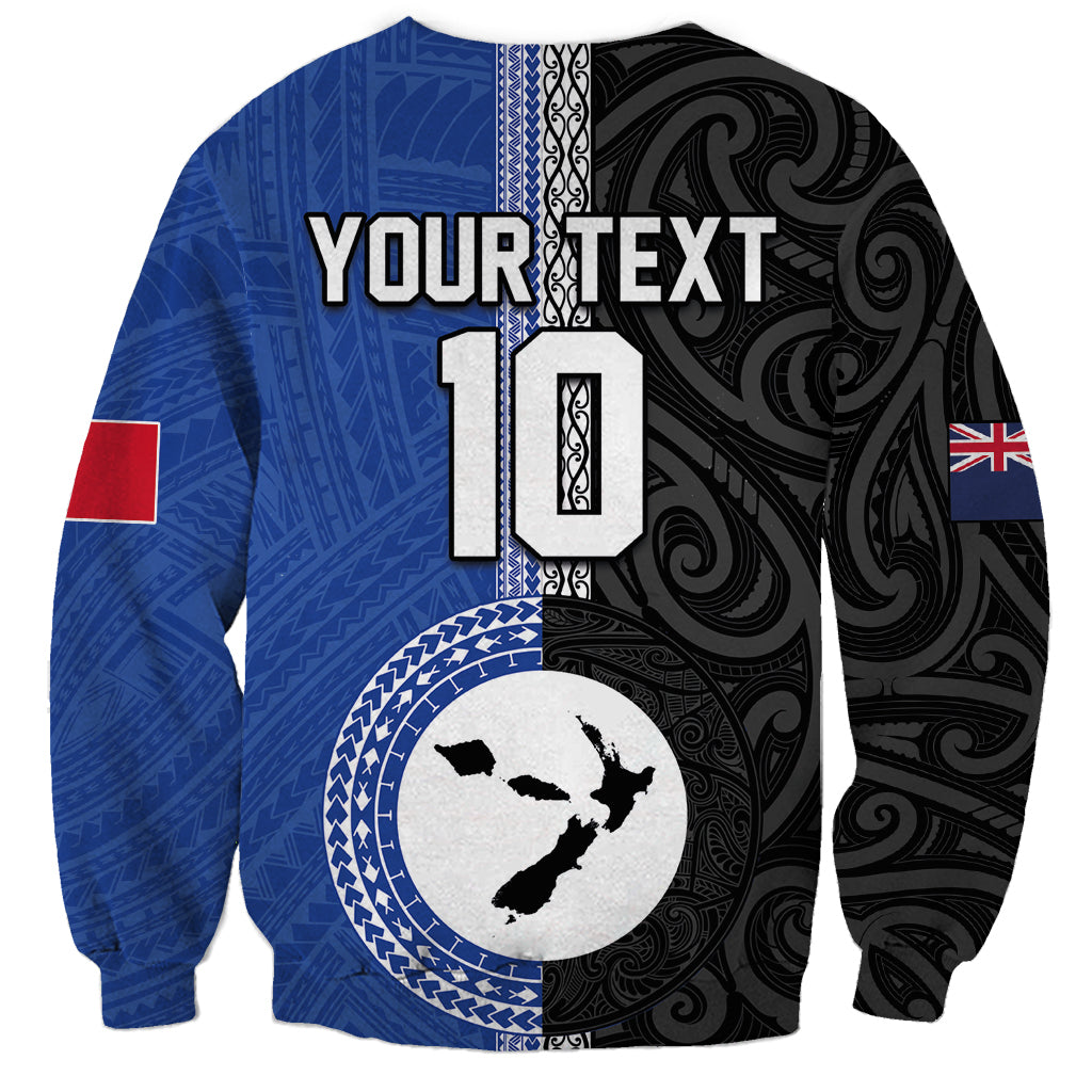 Custom Samoa and New Zealand Rugby Sweatshirt Teuila Samoan and Maori Warrior LT03 - Polynesian Pride