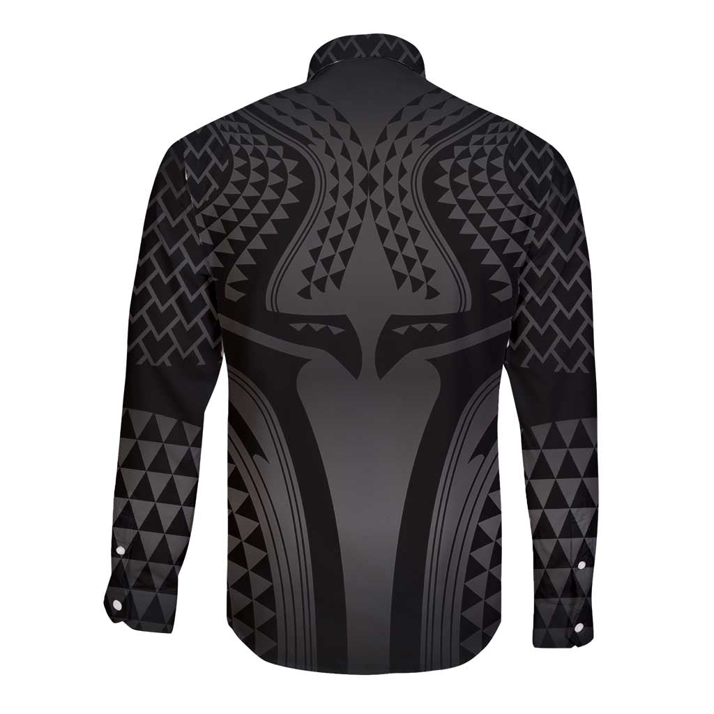 Hawaiian Kakau Art Tattoos Aquaman Style Long Sleeve Button Shirt Special Edition LT03 - Polynesian Pride