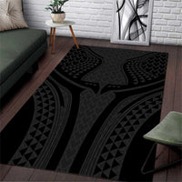 Hawaiian Kakau Art Tattoos Aquaman Style Area Rug Black Version LT03 Black - Polynesian Pride