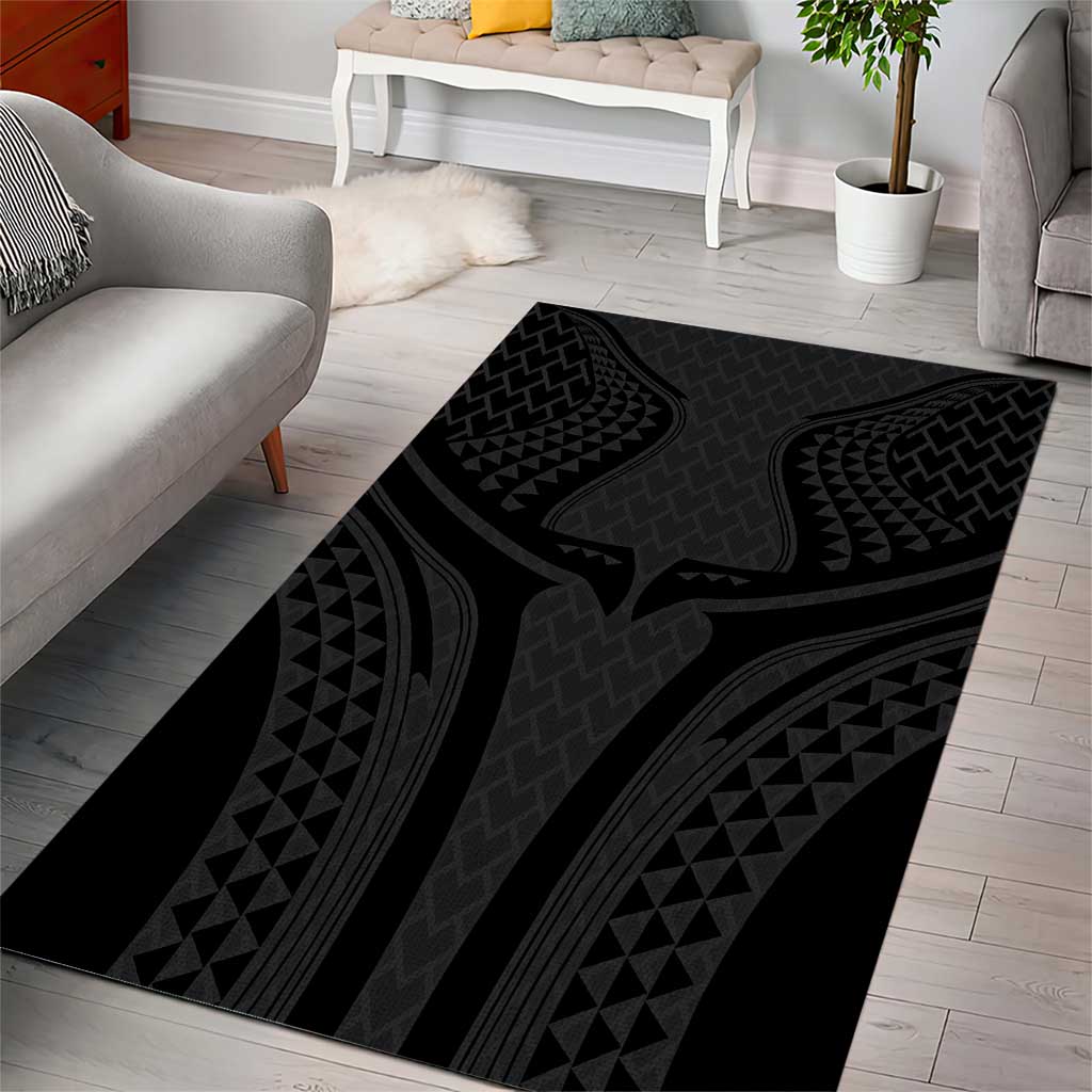 Hawaiian Kakau Art Tattoos Aquaman Style Area Rug Black Version LT03 - Polynesian Pride