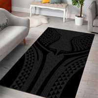 Hawaiian Kakau Art Tattoos Aquaman Style Area Rug Black Version LT03 - Polynesian Pride