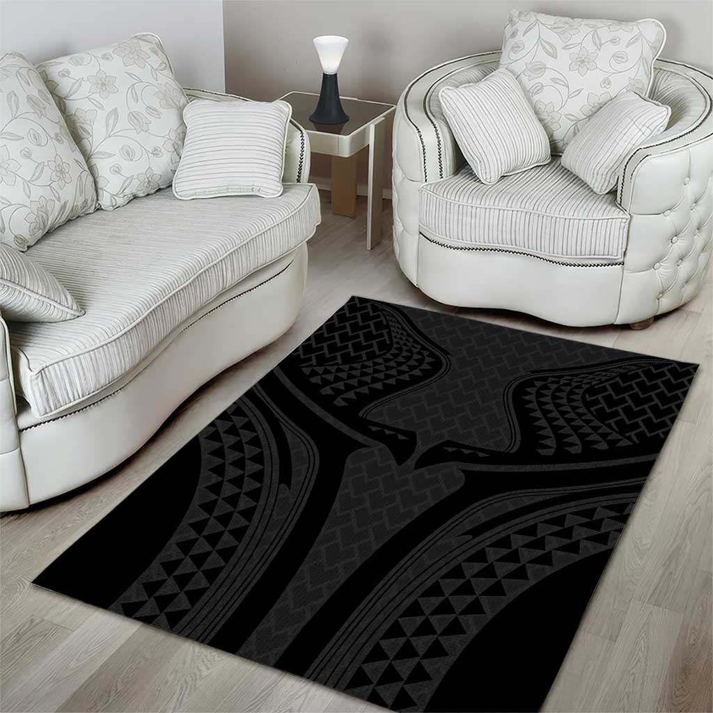 Hawaiian Kakau Art Tattoos Aquaman Style Area Rug Black Version LT03 - Polynesian Pride