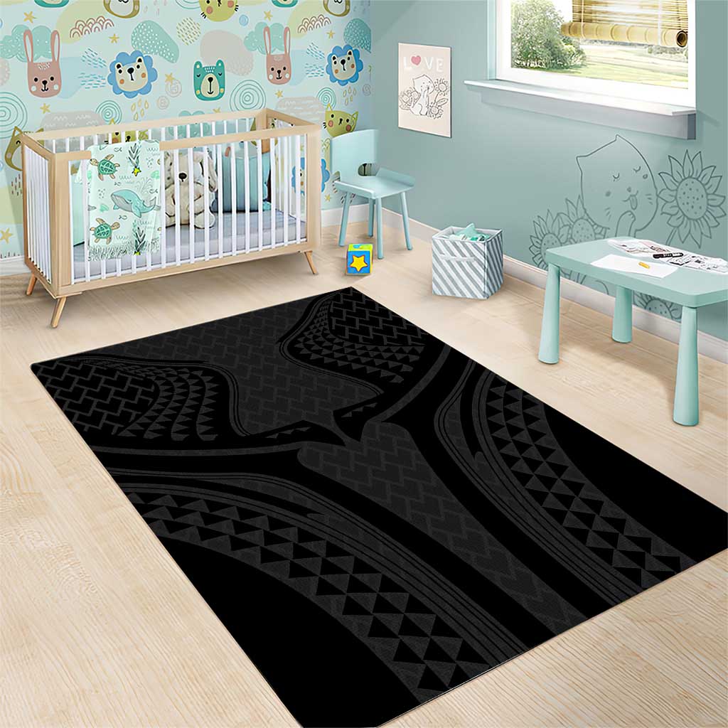 Hawaiian Kakau Art Tattoos Aquaman Style Area Rug Black Version LT03 - Polynesian Pride