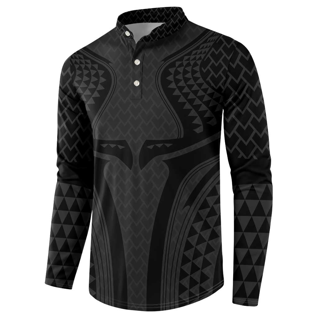Hawaiian Kakau Art Tattoos Aquaman Style Button Sweatshirt Black Version LT03 - Polynesian Pride