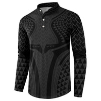 Hawaiian Kakau Art Tattoos Aquaman Style Button Sweatshirt Black Version LT03 - Polynesian Pride
