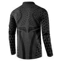 Hawaiian Kakau Art Tattoos Aquaman Style Button Sweatshirt Black Version LT03 - Polynesian Pride