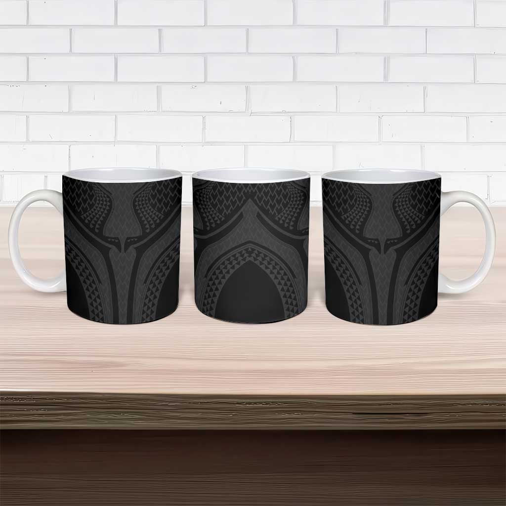 Hawaiian Kakau Art Tattoos Aquaman Style Ceramic Mug Black Version LT03 - Polynesian Pride
