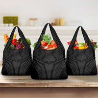Hawaiian Kakau Art Tattoos Aquaman Style Grocery Bag Black Version LT03 3-pack One Size Black - Polynesian Pride