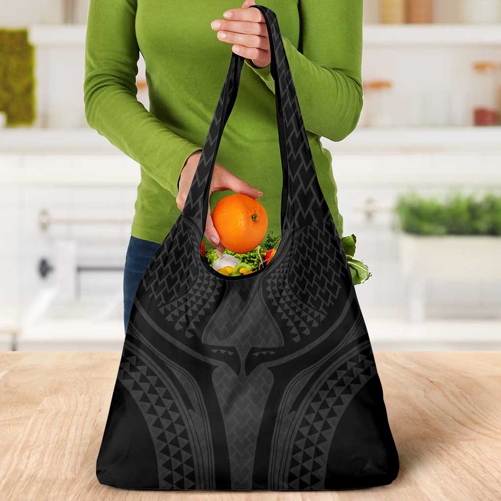 Hawaiian Kakau Art Tattoos Aquaman Style Grocery Bag Black Version LT03 - Polynesian Pride
