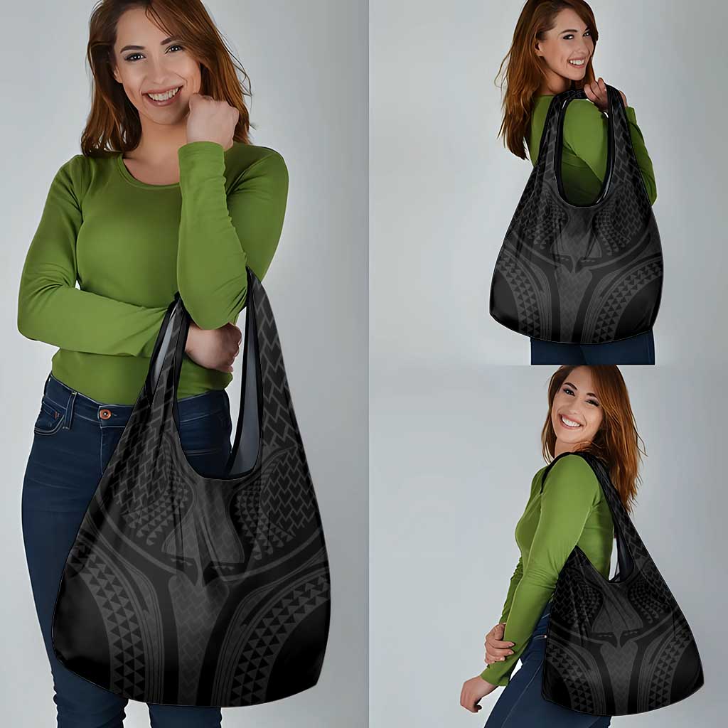 Hawaiian Kakau Art Tattoos Aquaman Style Grocery Bag Black Version LT03 - Polynesian Pride