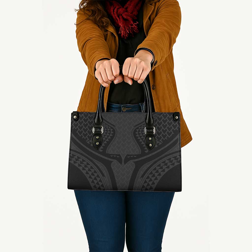 Hawaiian Kakau Art Tattoos Aquaman Style Leather Bag Black Version LT03 - Polynesian Pride