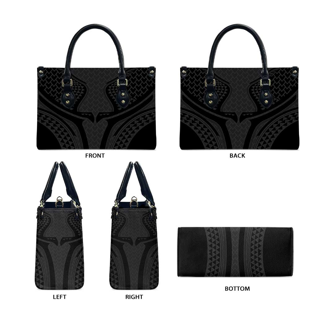 Hawaiian Kakau Art Tattoos Aquaman Style Leather Bag Black Version LT03 - Polynesian Pride