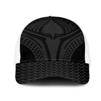 Hawaiian Kakau Art Tattoos Aquaman Style Mesh Trucker Cap Black Version LT03 One Size White Black - Polynesian Pride