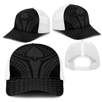 Hawaiian Kakau Art Tattoos Aquaman Style Mesh Trucker Cap Black Version LT03 - Polynesian Pride