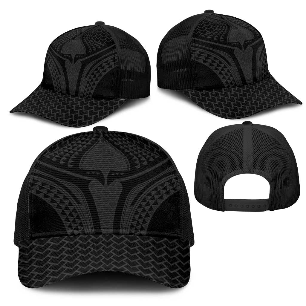 Hawaiian Kakau Art Tattoos Aquaman Style Mesh Trucker Cap Black Version LT03 - Polynesian Pride