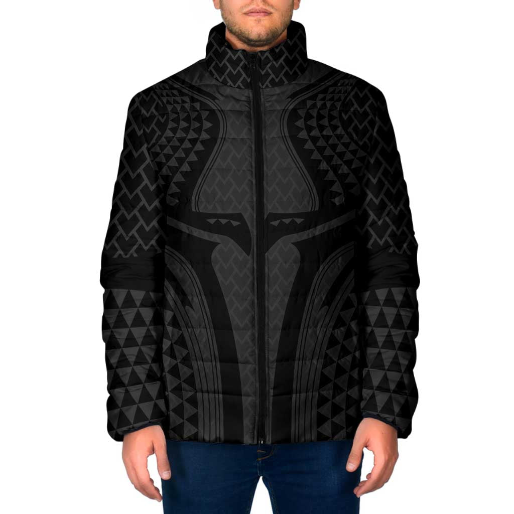 Hawaiian Kakau Art Tattoos Aquaman Style Padded Jacket Black Version LT03 Men Black - Polynesian Pride