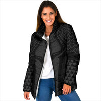Hawaiian Kakau Art Tattoos Aquaman Style Padded Jacket Black Version LT03 Women Black - Polynesian Pride
