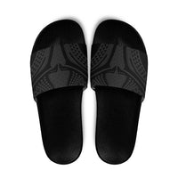 Hawaiian Kakau Art Tattoos Aquaman Style Slide Sandals Black Version LT03 Black - Polynesian Pride