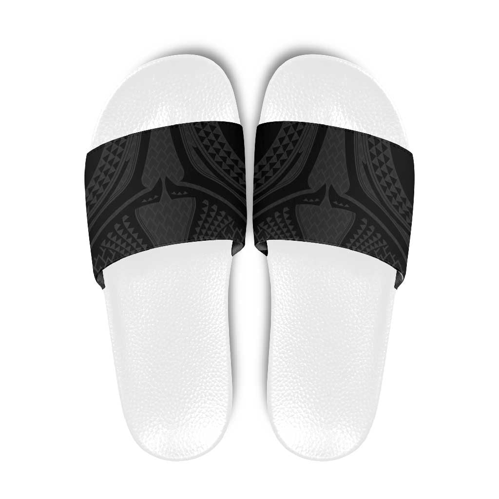 Hawaiian Kakau Art Tattoos Aquaman Style Slide Sandals Black Version LT03 Black - Polynesian Pride