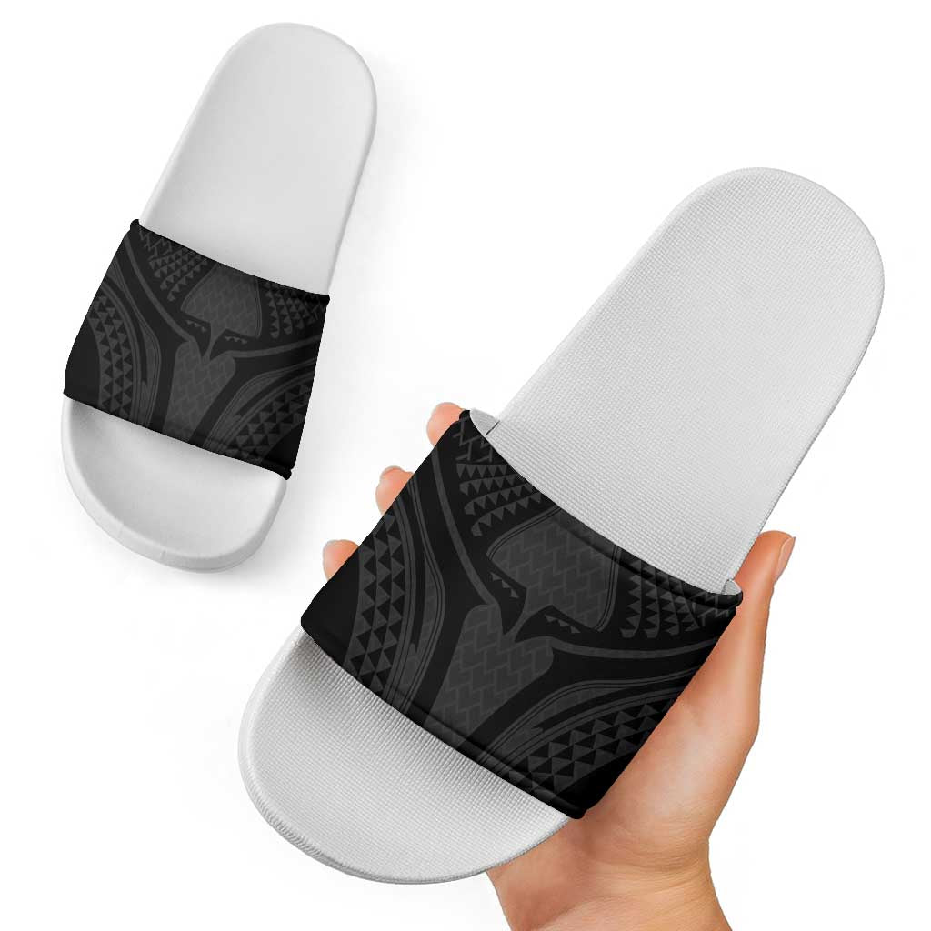 Hawaiian Kakau Art Tattoos Aquaman Style Slide Sandals Black Version LT03 - Polynesian Pride