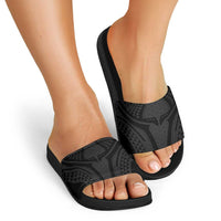 Hawaiian Kakau Art Tattoos Aquaman Style Slide Sandals Black Version LT03 - Polynesian Pride