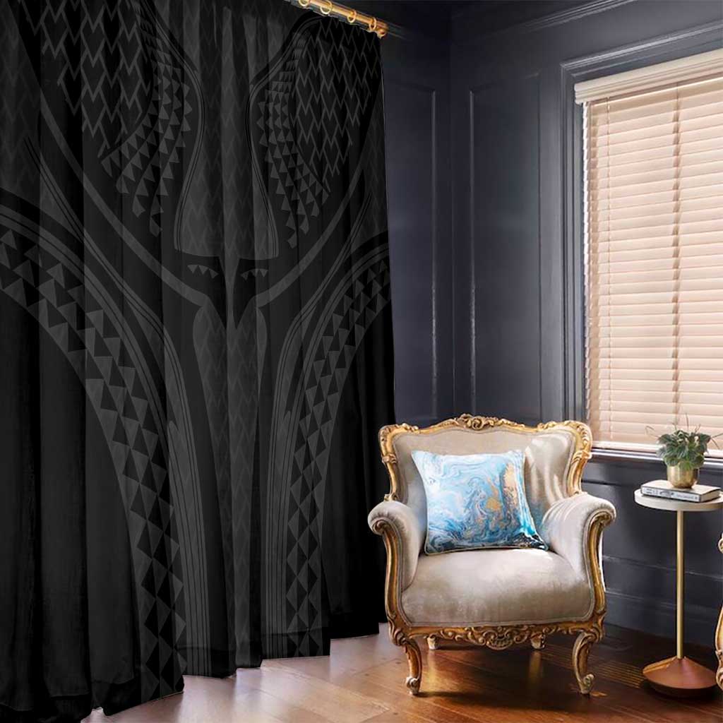 Hawaiian Kakau Art Tattoos Aquaman Style Window Curtain Black Version LT03 - Polynesian Pride