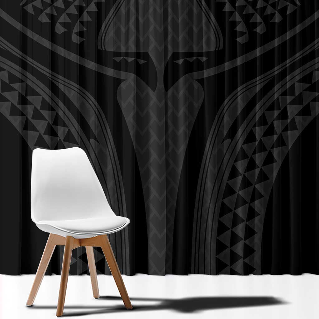 Hawaiian Kakau Art Tattoos Aquaman Style Window Curtain Black Version LT03 - Polynesian Pride