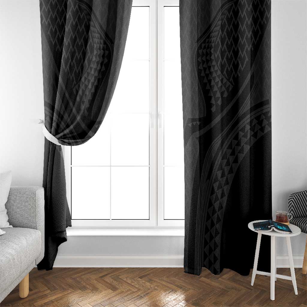 Hawaiian Kakau Art Tattoos Aquaman Style Window Curtain Black Version LT03 - Polynesian Pride