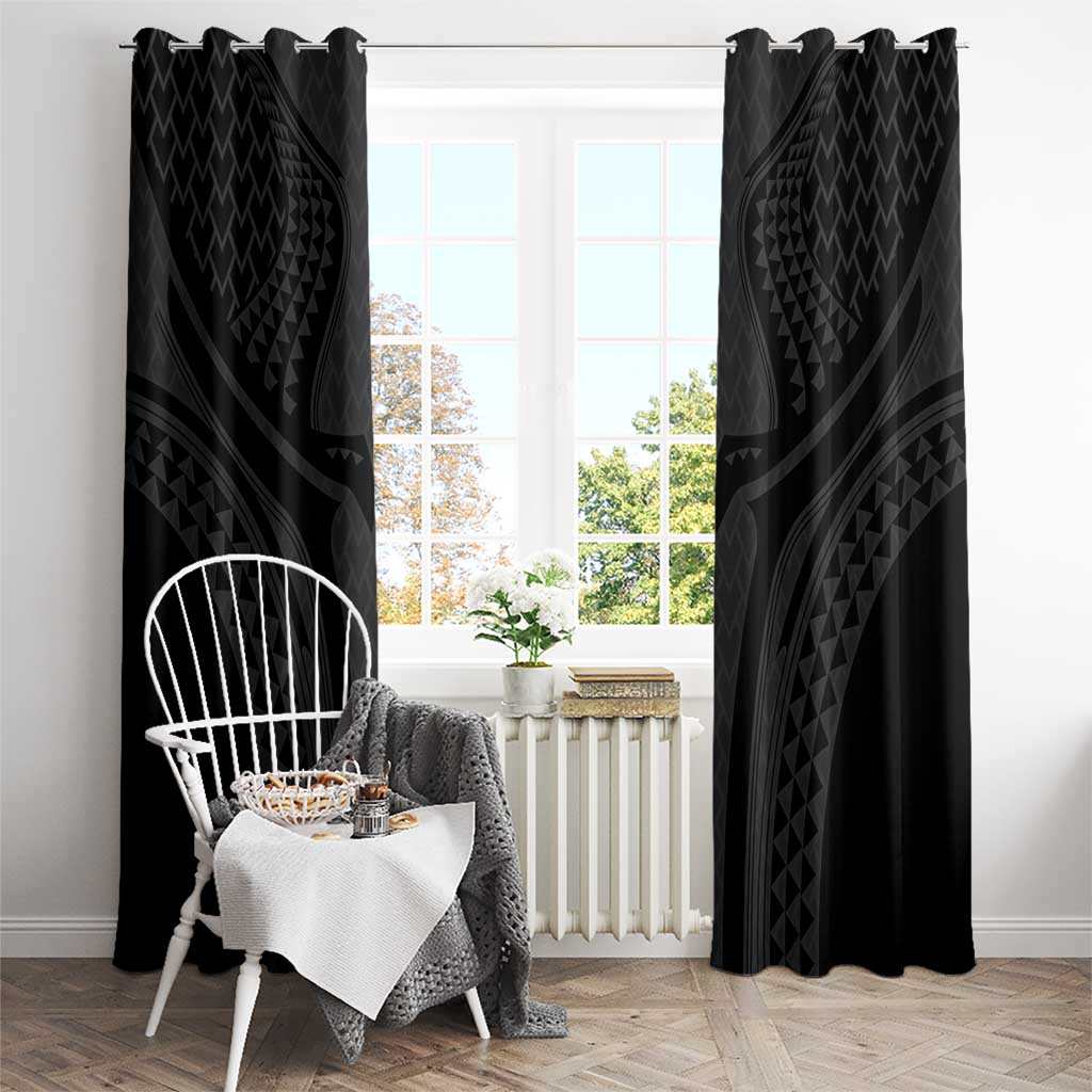 Hawaiian Kakau Art Tattoos Aquaman Style Window Curtain Black Version LT03 - Polynesian Pride