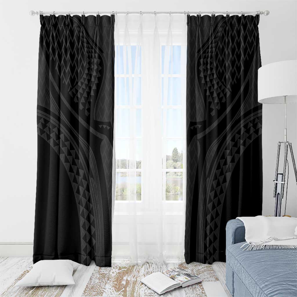 Hawaiian Kakau Art Tattoos Aquaman Style Window Curtain Black Version LT03 - Polynesian Pride