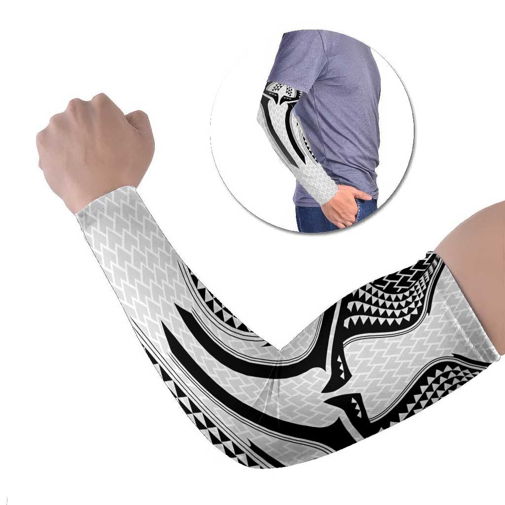 Hawaiian Kakau Art Tattoos Aquaman Style Arm Sleeves White Version LT03 Set of 2 White - Polynesian Pride