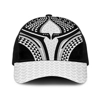 Hawaiian Kakau Art Tattoos Aquaman Style Baseball Net Cap White Version LT03 One Size Black White - Polynesian Pride