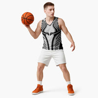 Hawaiian Kakau Art Tattoos Aquaman Style Basketball Jersey White Version LT03 - Polynesian Pride