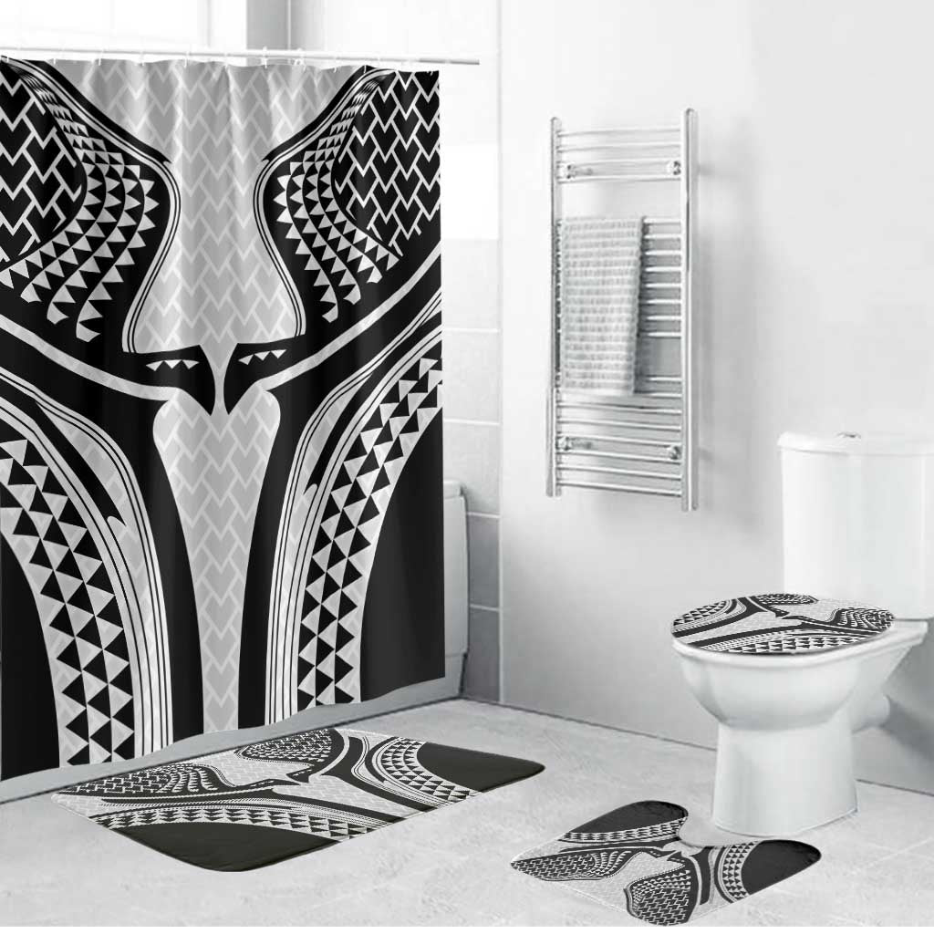Hawaiian Kakau Art Tattoos Aquaman Style Bathroom Set White Version LT03 Bathroom Set (4 pcs) White - Polynesian Pride