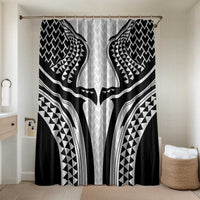 Hawaiian Kakau Art Tattoos Aquaman Style Bathroom Set White Version LT03 Shower Curtain Only White - Polynesian Pride