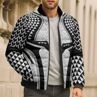 Hawaiian Kakau Art Tattoos Aquaman Style Bomber Puffer Jacket White Version LT03 - Polynesian Pride