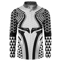 Hawaiian Kakau Art Tattoos Aquaman Style Button Sweatshirt White Version LT03 White - Polynesian Pride