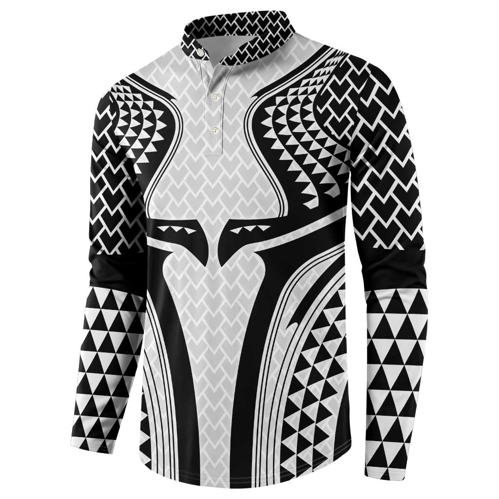 Hawaiian Kakau Art Tattoos Aquaman Style Button Sweatshirt White Version LT03 - Polynesian Pride