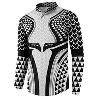 Hawaiian Kakau Art Tattoos Aquaman Style Button Sweatshirt White Version LT03 - Polynesian Pride