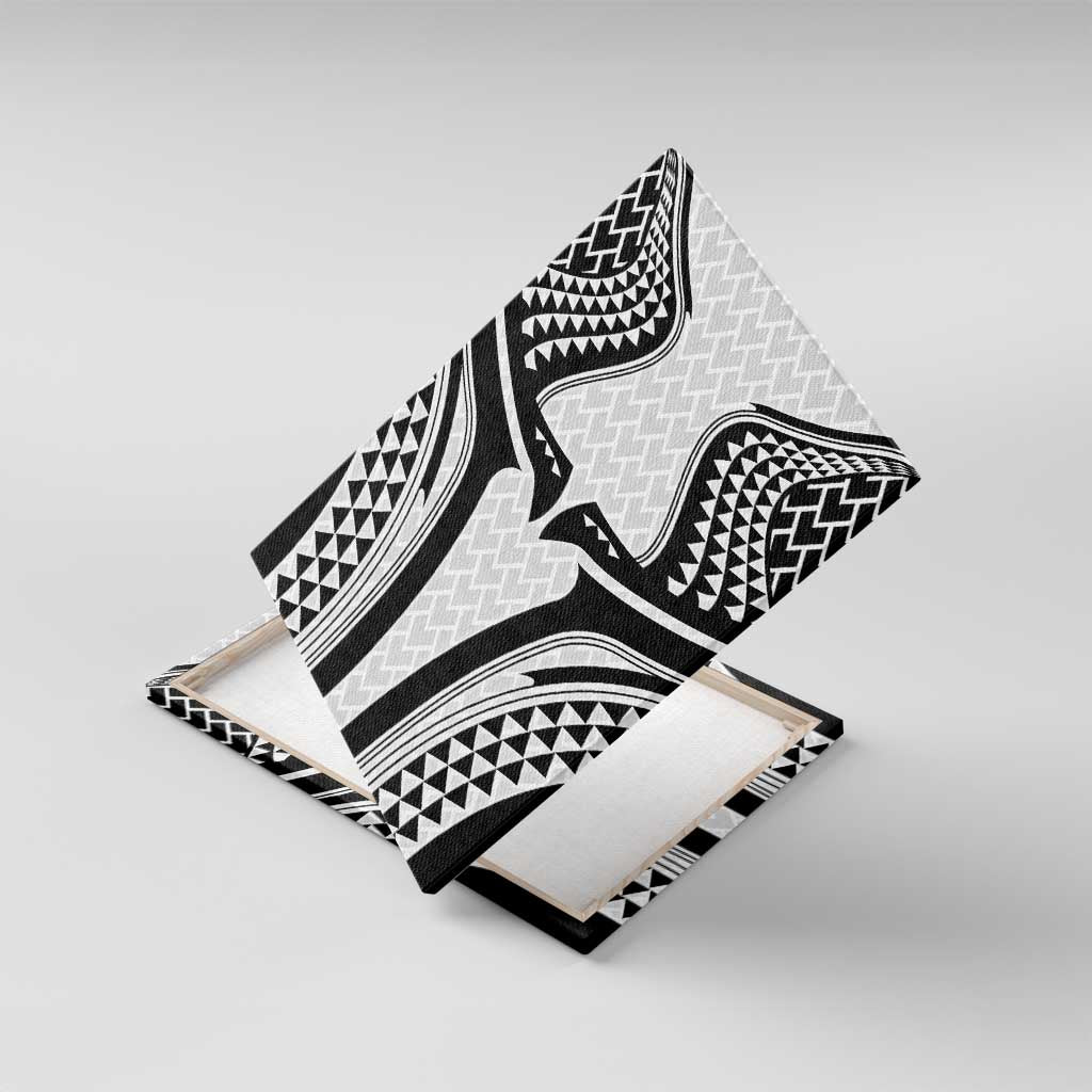 Hawaiian Kakau Art Tattoos Aquaman Style Canvas Wall Art White Version LT03 With Frame White - Polynesian Pride